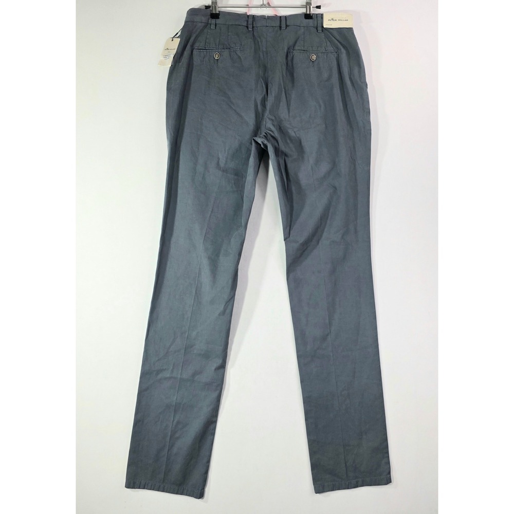 NEW Peter Millar Crown Gray Cotton Cashmere Blend Flat Front Trousers Mens 35x35 - Picture 11 of 14